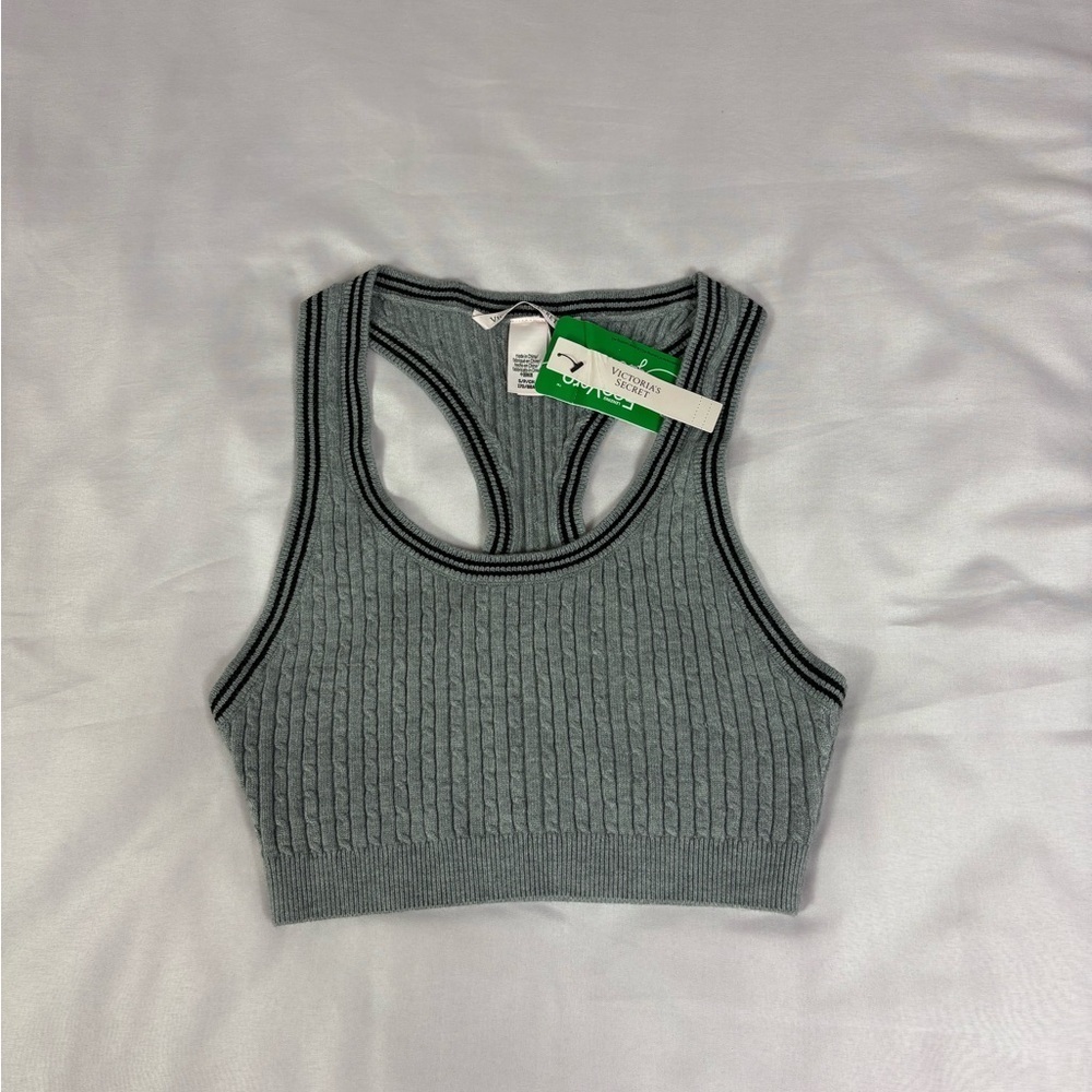 Cove Gray Ribbed Crop Top - Picture 2 of 8
